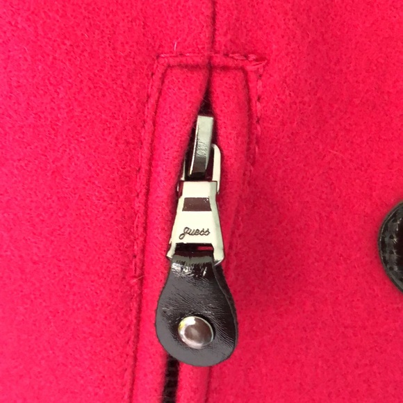 Guess size XS wool hot pink zippered toggle coat - Picture 4 of 12